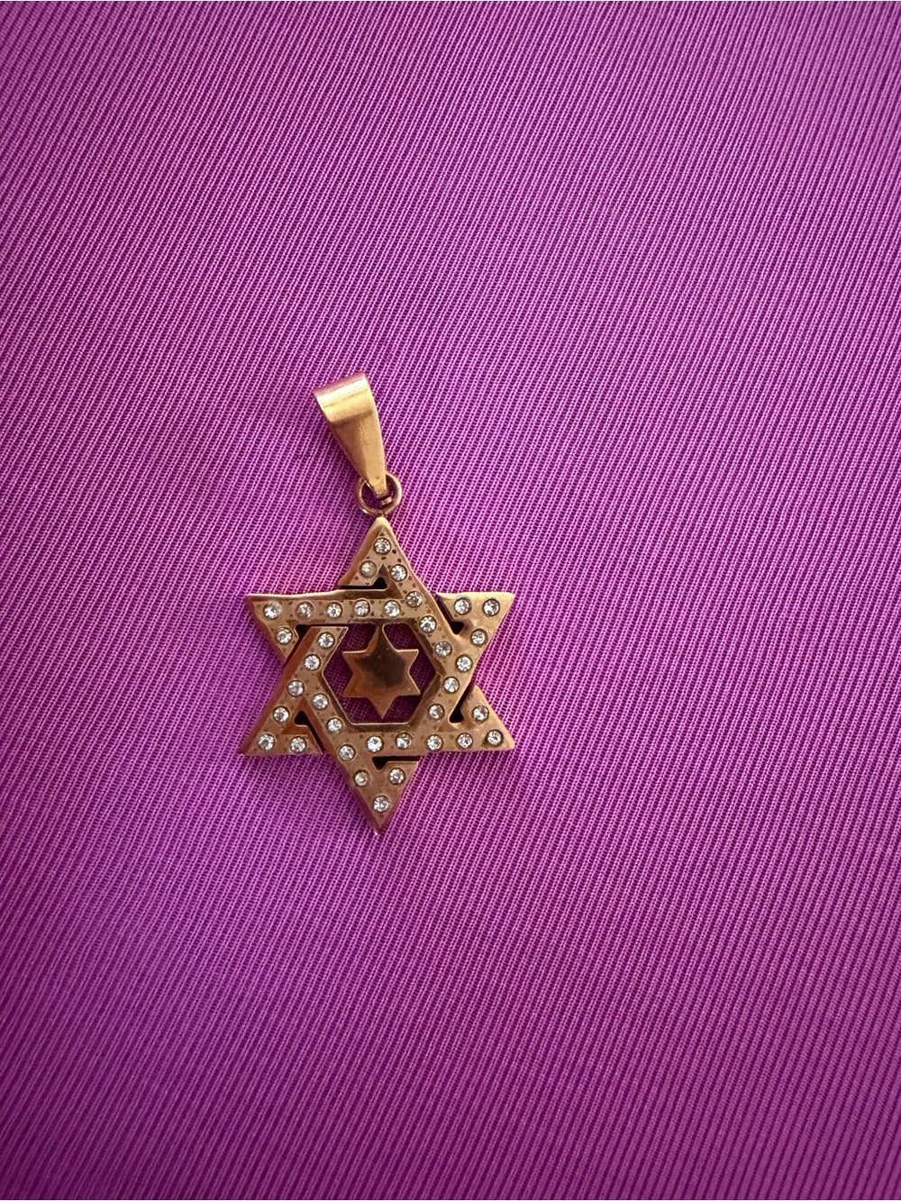 Gold Star of David Pendant Necklace - Gold - Picture 1 of 2